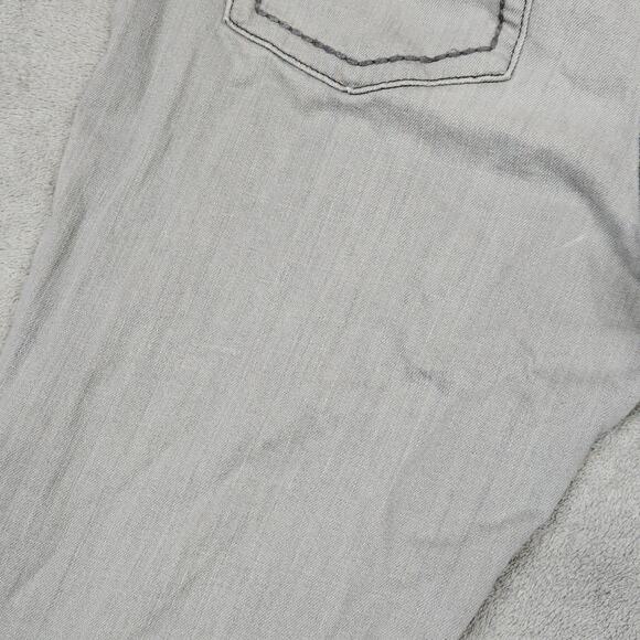 Elle Skinny Boyfriend Jeans Gray Womens Size 12 Grey Distressed Faded Ripped - Picture 8 of 8